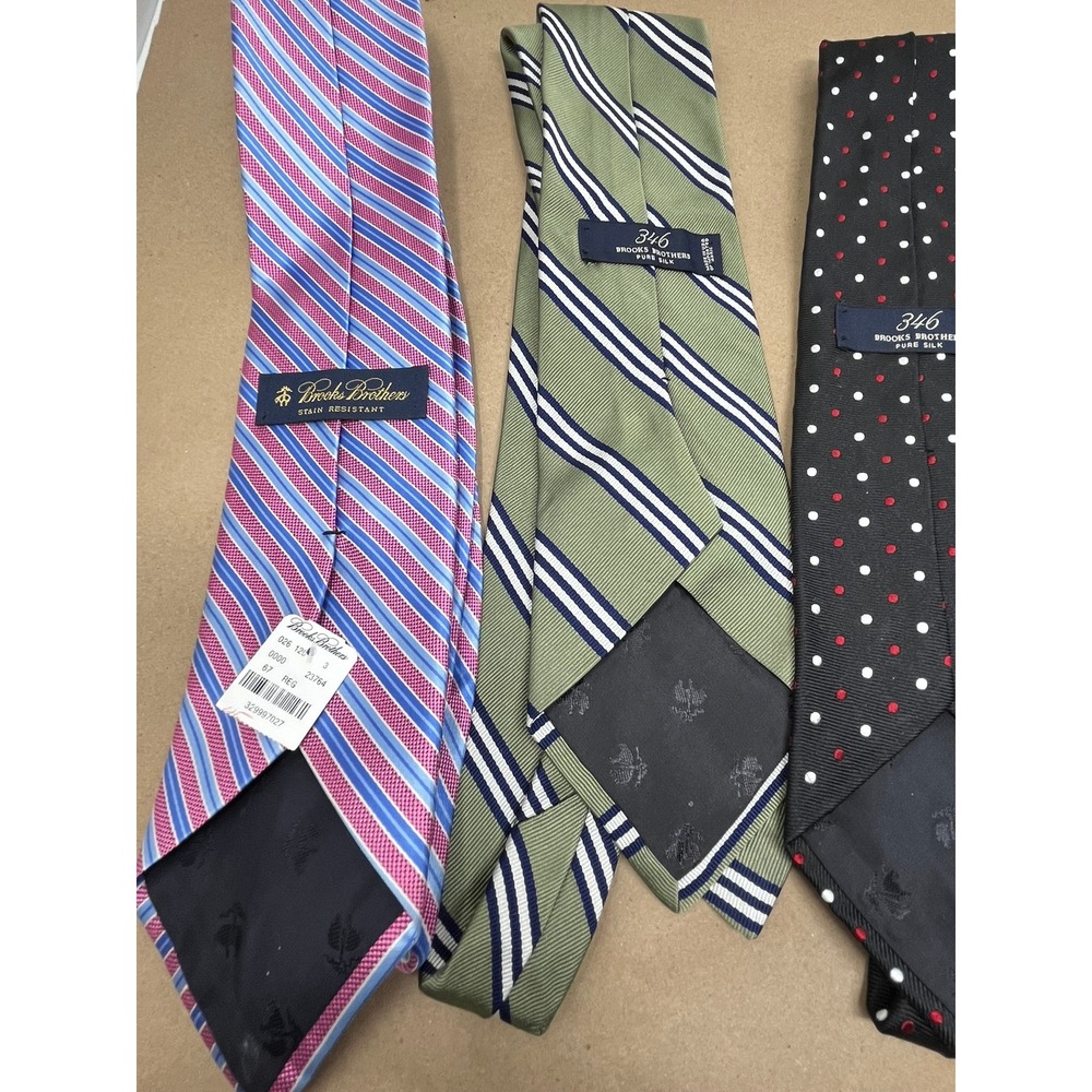 Brooks Brothers Silk Tie Lot of 6 Mens Striped Polka Dot Paisley Windowpane 346 - Picture 6 of 8